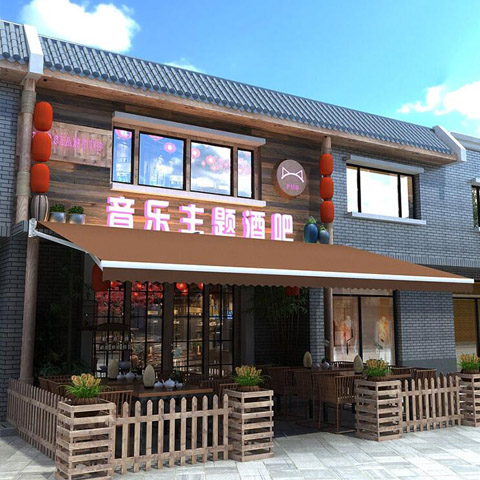 伸縮遮陽篷，夏季店鋪室內減溫好選擇